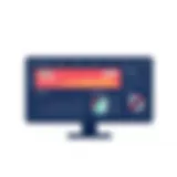 Illustration showing payroll software dashboard with analytics