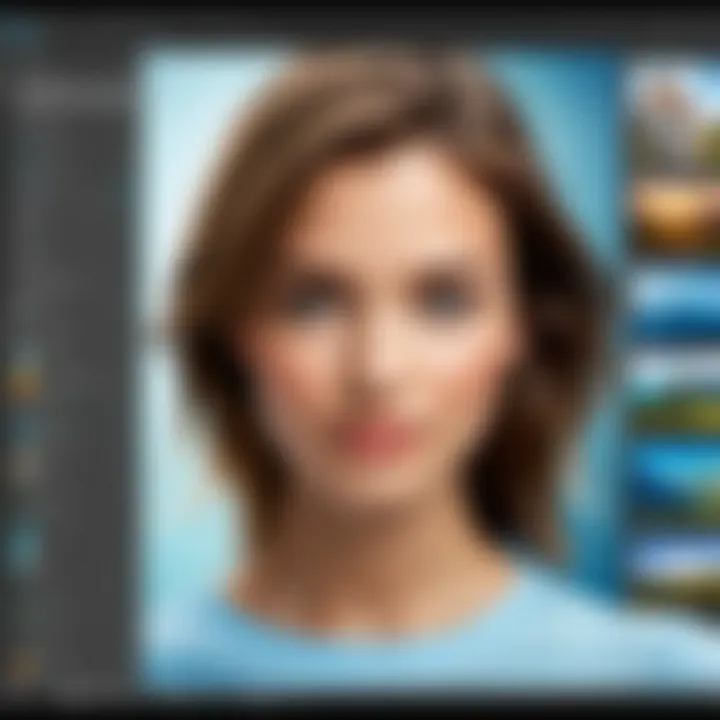User interface of Adobe Photoshop Elements showcasing its simplicity