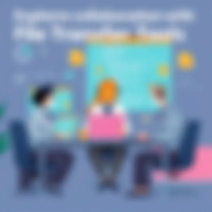 Business professionals collaborating effectively using alternative file transfer tools