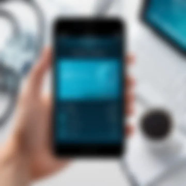 Mobile access to healthcare management on a smartphone