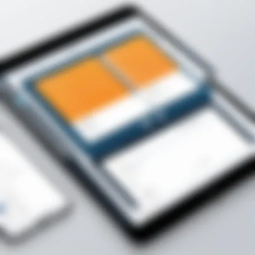 Wireframing app interface showcasing design elements