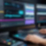 A detailed interface of advanced music video editing software showcasing various tools and options.