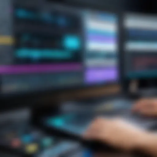 A detailed interface of advanced music video editing software showcasing various tools and options.