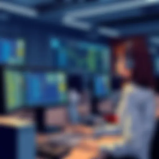 Illustration of speech recognition software interface in a call center