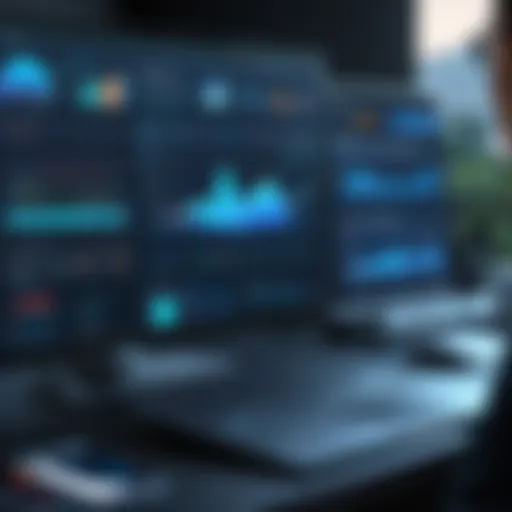 Visual representation of an all-in-one marketing platform interface