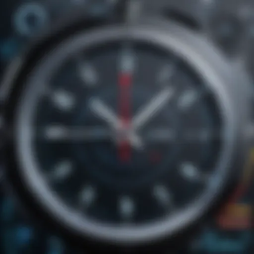 An illustration of various timekeeping software interfaces showcasing their features