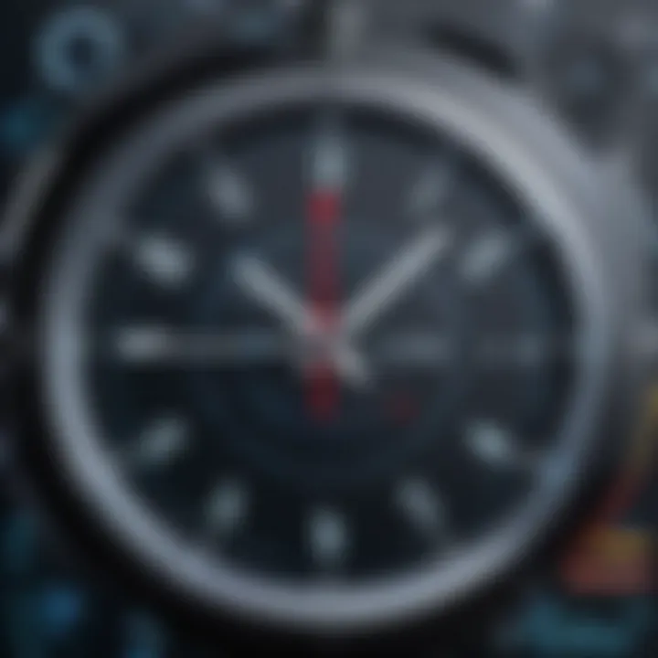 An illustration of various timekeeping software interfaces showcasing their features
