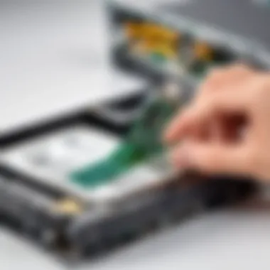 Data Retrieval from a Damaged Drive Conceptual image showing data being retrieved from a damaged drive