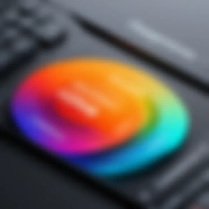 Color palette and typography options available in design software