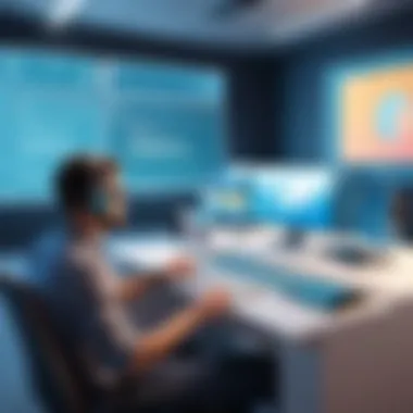 Engaging Virtual Classroom Experience A virtual classroom setting showcasing an engaging online learning experience