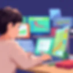 Child engaging with educational software