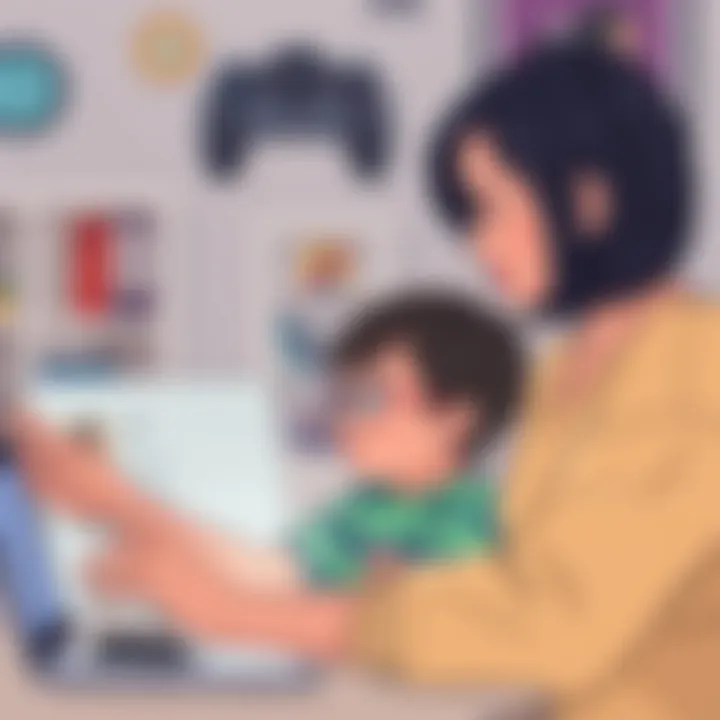 Parental Support in Digital Education Parent assisting child with digital learning