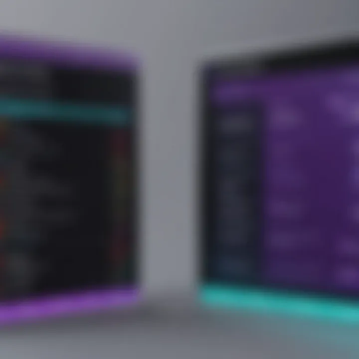A side-by-side comparison chart of financial platforms