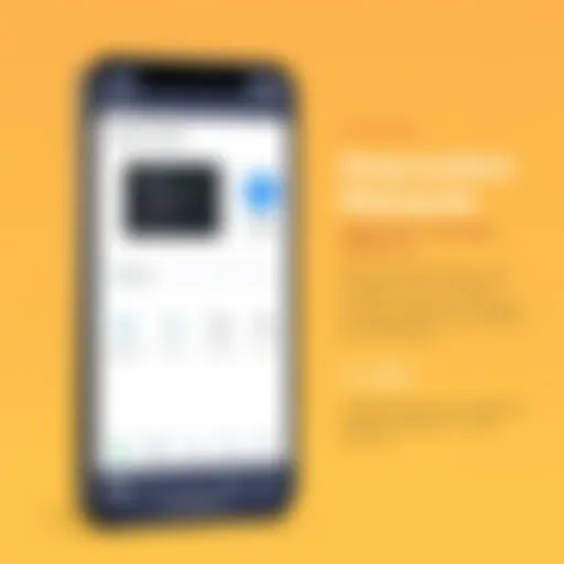 Illustration showing the interface of an application manager on a smartphone