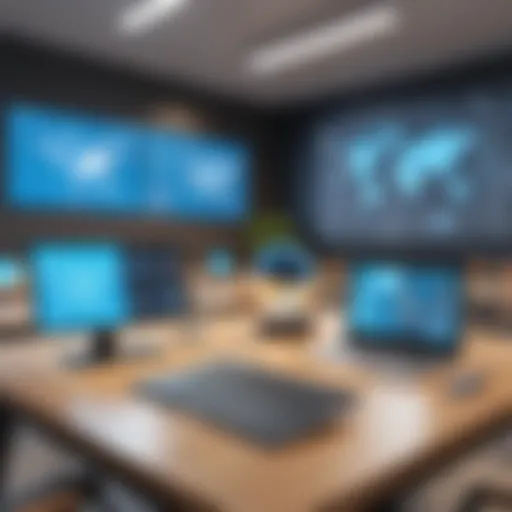 An intricate setup showcasing augmented reality tools in a classroom environment