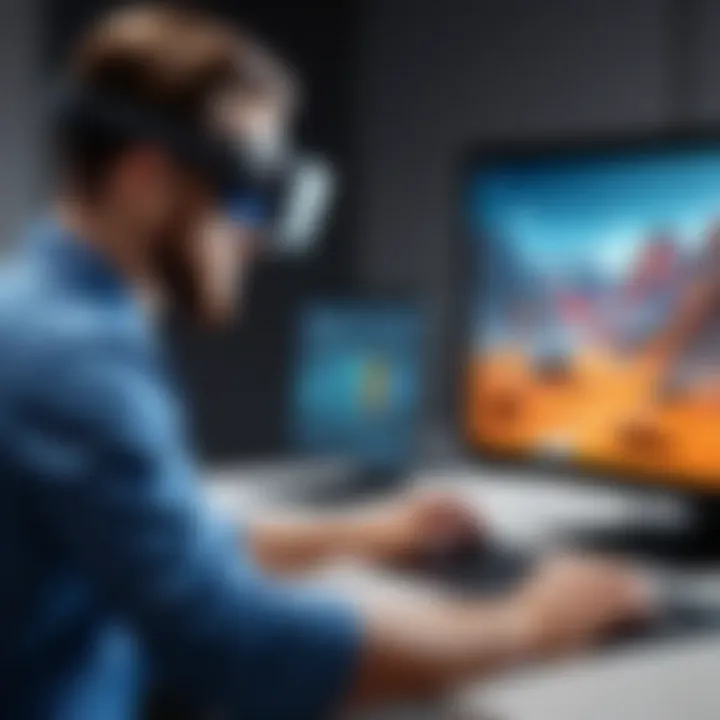 A professional training session utilizing augmented reality for skill development