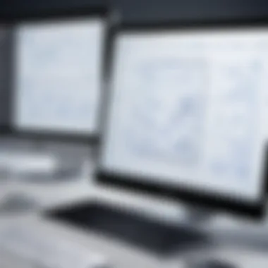 A sleek computer interface showcasing schematic drawing software tools.