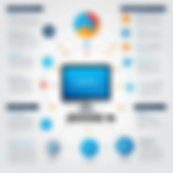 Infographic illustrating types of corporate software