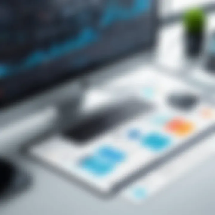 Visual representation of data flow and management within an ERP system