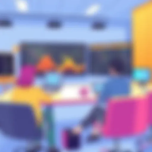A vibrant virtual classroom setting for event management courses