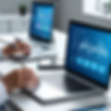 Illustration of healthcare professionals using scheduling tools