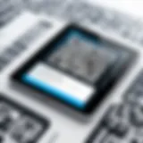 Illustration of a QR code with analytics dashboard
