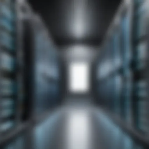 A futuristic data center with advanced technology infrastructure
