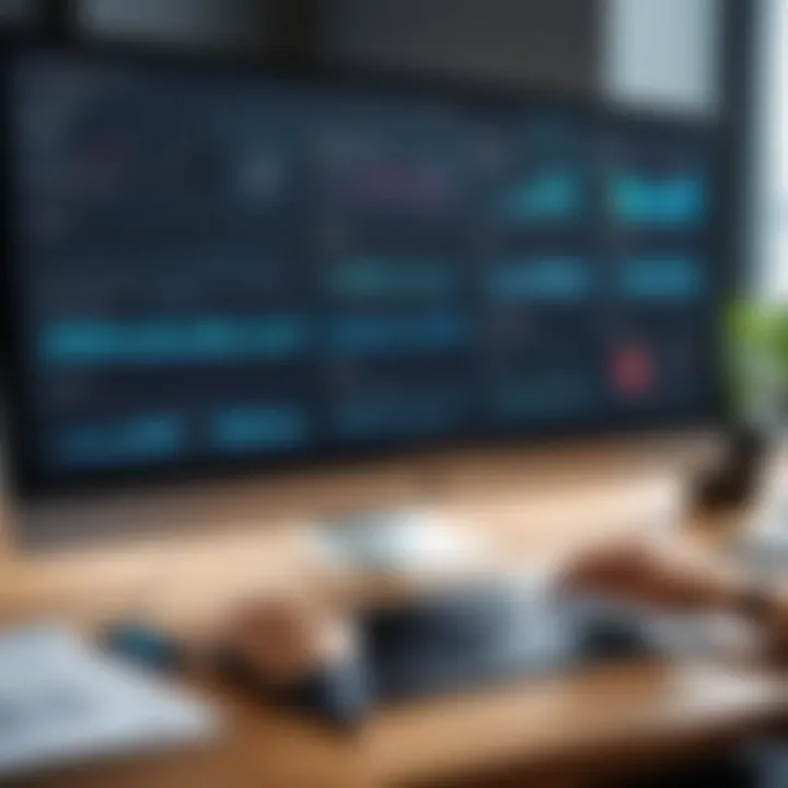 Data analytics dashboard displaying practice performance metrics
