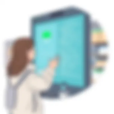 In-Store Engagement Strategies Customer engaging with location-specific advertising in a store