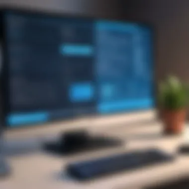 Remote Control Software in Action on Desktop Illustration of remote control software in action on a desktop