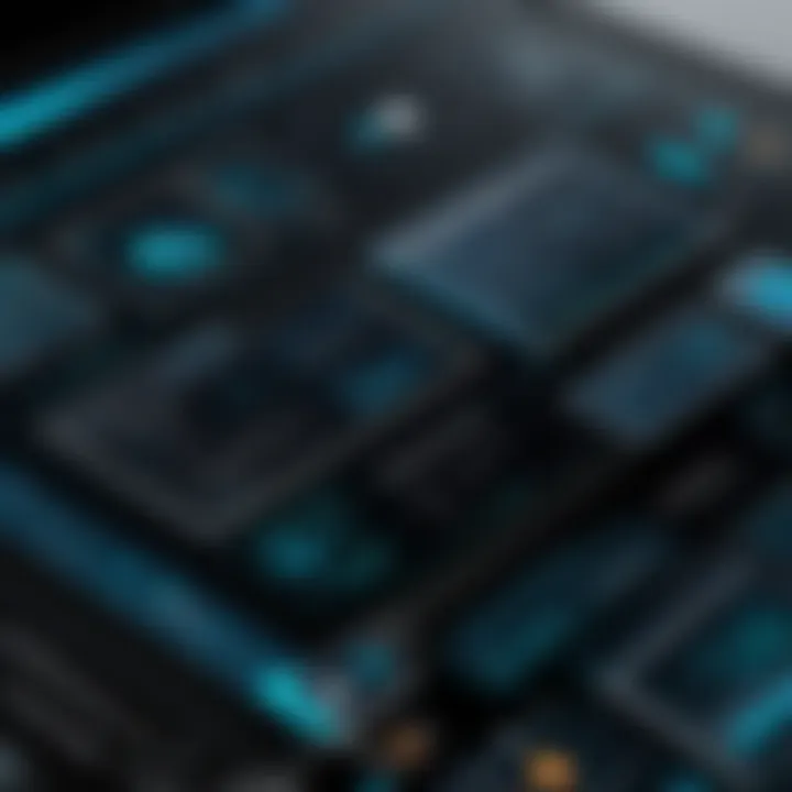A sleek wireframe interface showcasing various design elements