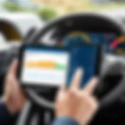 User interface of the Trimble ELD app showcasing dashboard analytics