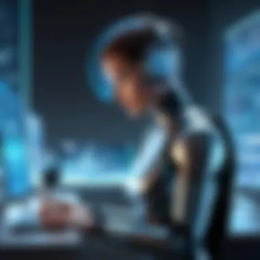 Real-World Applications of Enterprise Virtual Assistants A futuristic concept highlighting real-world applications of virtual assistants