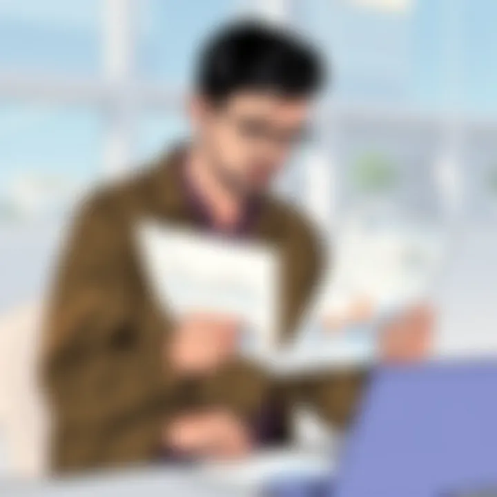 Financial Report Review by Small Business Owner A small business owner reviewing financial reports