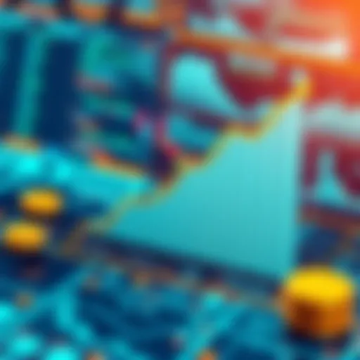 Graph illustrating growth of retirement funds over time.