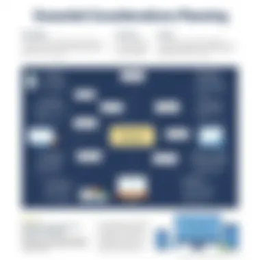 Mind map detailing essential considerations for retirement planning.