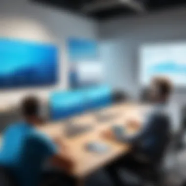 Audio Conferencing Applications An illustration depicting diverse applications of audio conferencing in various environments.