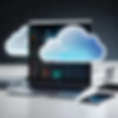 A conceptual diagram depicting the implications of upgrading and downgrading iCloud storage