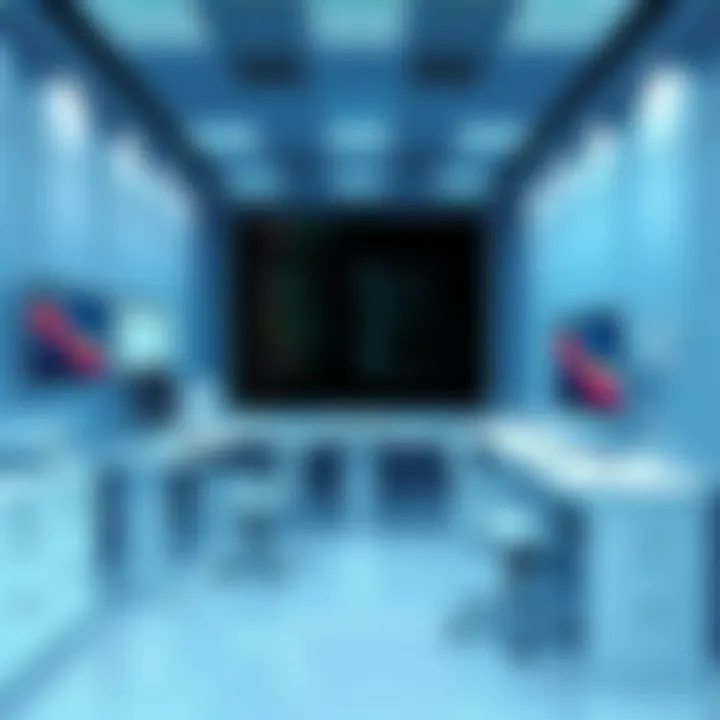 Digital Examination Room with Video Proctoring A digital examination room showcasing video proctoring technology