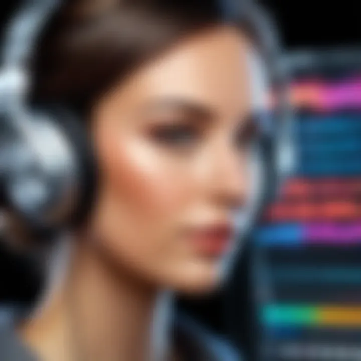 A close-up of a user engaged in sound manipulation on Creative Cloud.